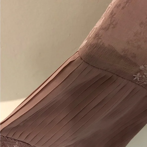A DIP OF DARLING Victorian Blouse Dusty Rose Pink Embroidered 3/4 Sleeve SZ XL - Picture 4 of 14